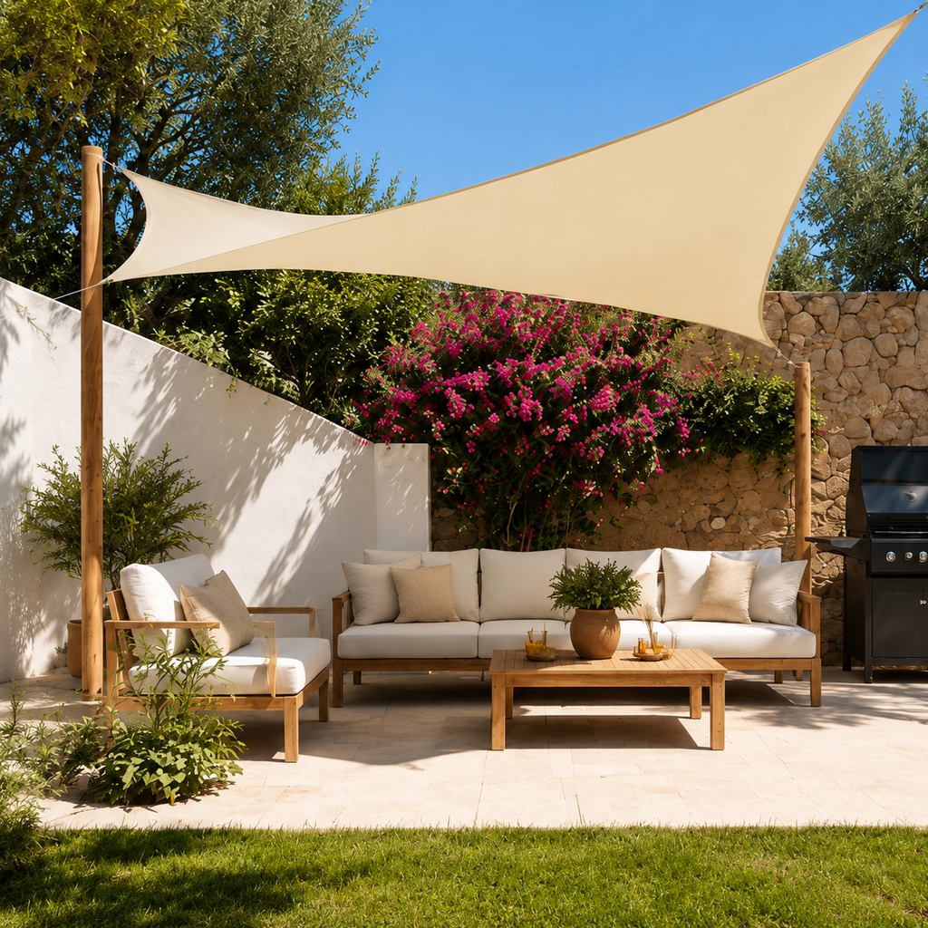 Voile d'ombrage rectangulaire anti-UV pour terrasse et jardin