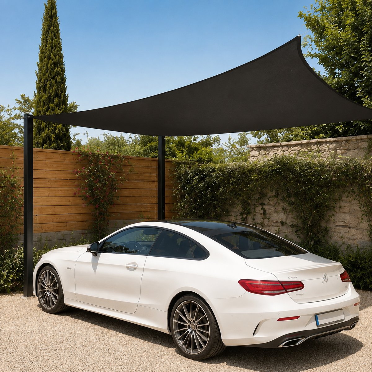 Voile d'ombrage rectangulaire anti-UV pour terrasse et jardin