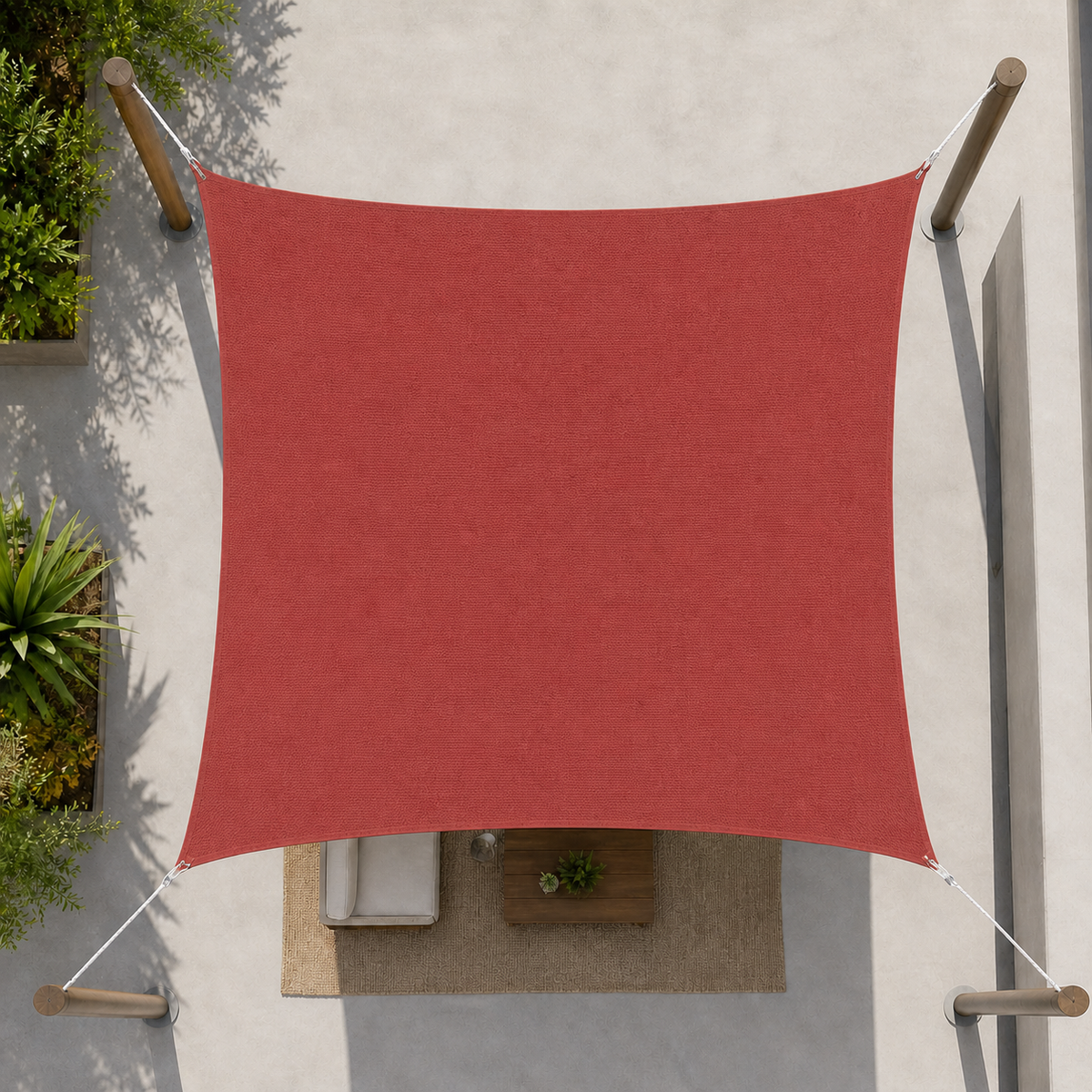 Voile d'ombrage carrée anti-UV pour terrasse et jardin